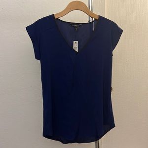 Brand new with tags- Express navy blue v neck blouse